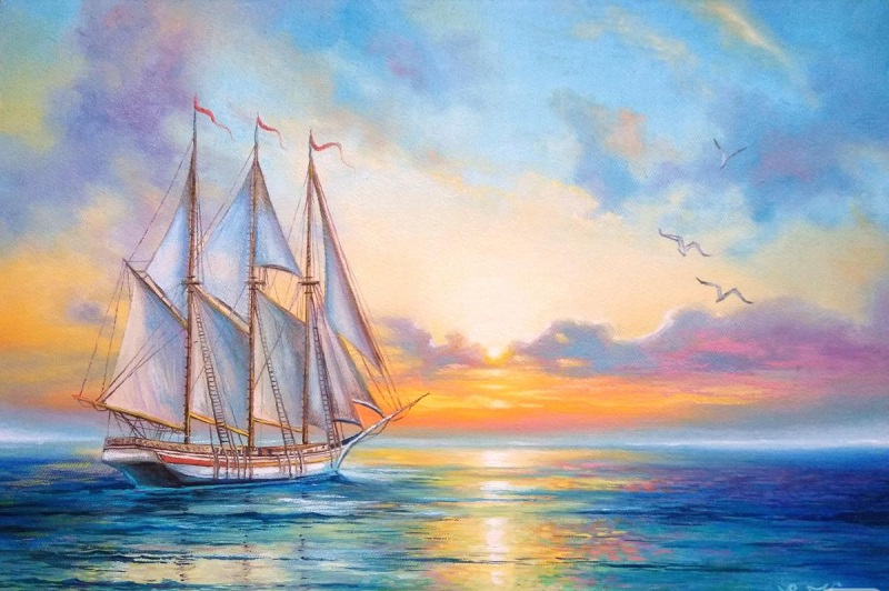 Сочинение по картине с парусником в море